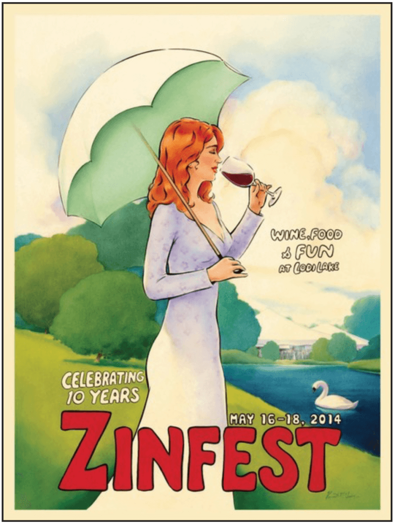 Zinfest art poster for the year 2014.