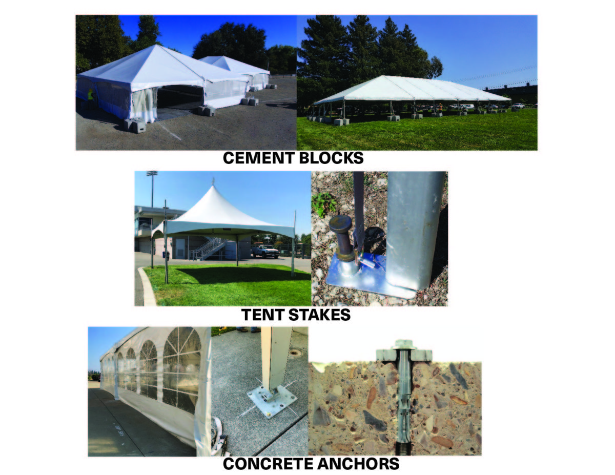 Tent Ballasting - Cement Blocks, Anchors And Stakes - Made In The Shademade  In The Shade | Tent Rentals