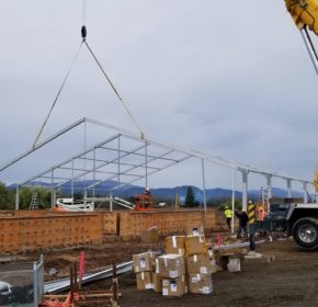 Covered construction work site